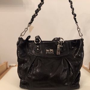 Authentic Coach Bag, Black/Silver